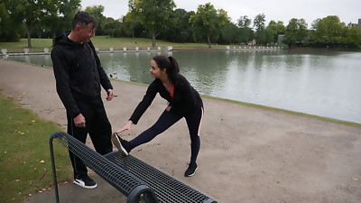 Nasty hungarian bitch with long nails in bra giving a headjob in the church