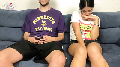 Step Sister Eyed Step Brothers Gigantic Manstick Thru Cut-offs And Couldn't Resist! Mutual Hand job Orgasm