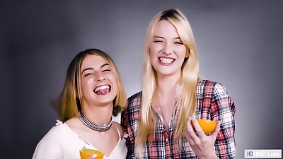 Hot austrian bitch with pierced belly button in lacy mask giving a footjob in the snow